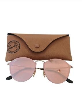 Ray-Ban Women’s Pink Lens Round Metal Sunglasses